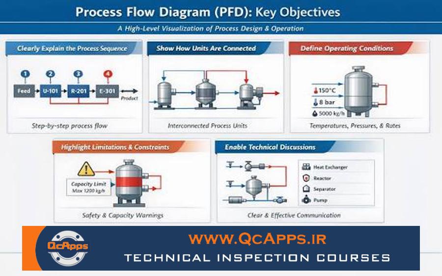 PFD, Process Flow Diagram, نمودار جریان فرآیند, نقشه PFD, مدارک مهندسی فرآیند, مهندسی فرآیند, Process Engineering, PFD در پتروشیمی, PFD در نفت و گاز, طراحی فرآیند, Flow Diagram, جریان فرآیند, تجهیزات فرآیندی, Process Plant, Process Design, PFD و P&ID, تفاوت PFD و P&ID, Piping, Instrumentation, Process Flow, Process Equipment, مبدل حرارتی, Heat Exchanger, Pressure Vessel, مخزن تحت فشار, پمپ صنعتی, کمپرسور صنعتی, راکتور, برج تقطیر, Refinery, پالایشگاه, پتروشیمی, نفت و گاز, مهندسی شیمی, Basic Design, Engineering Documents, Line List, Equipment List, Process Data, Stream Data